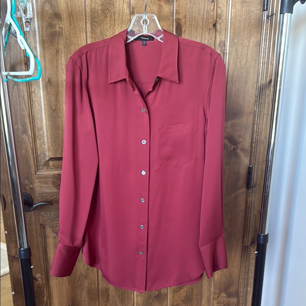 Theory Women’s silk button up size S